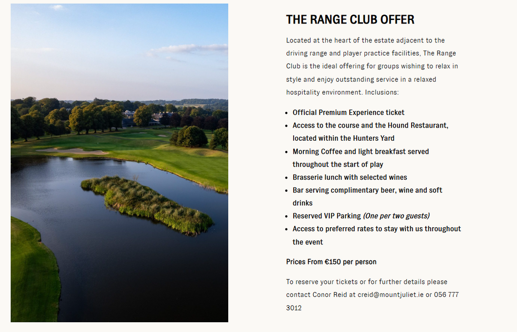 OFX IRISH LEGENDS - RANGE CLUB HOSPITALITY WEDNESDAY