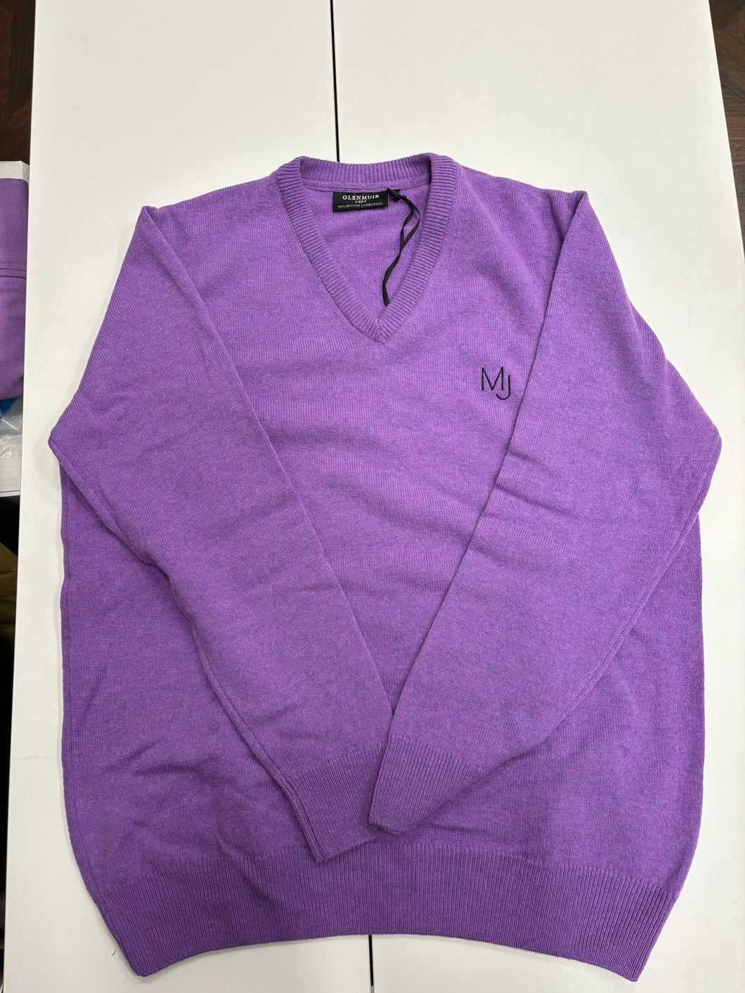 V-Neck Lambswool Sweater Lt Purple