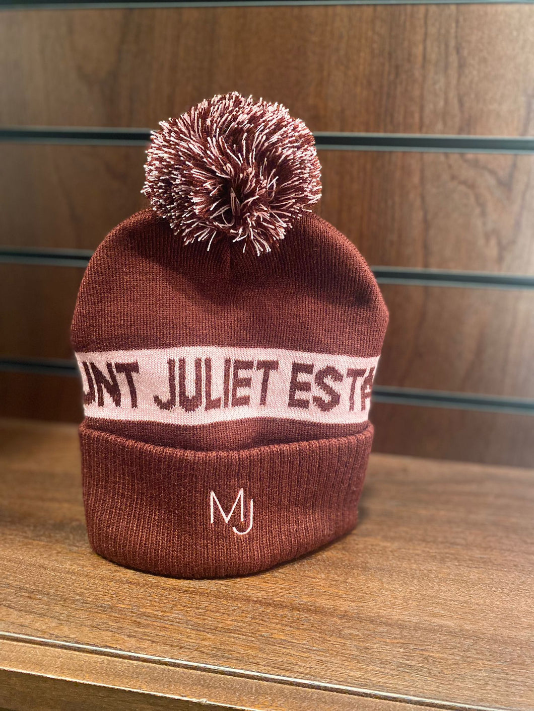 Maroon/Pink MJ Bobble Wooly Hat